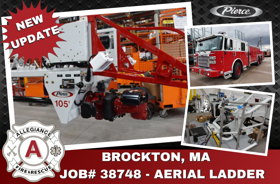 Brockton, MA Fire Department is receiving an Aerial Ladder. This week the aerial device is in assembly. The apparatus is staged.