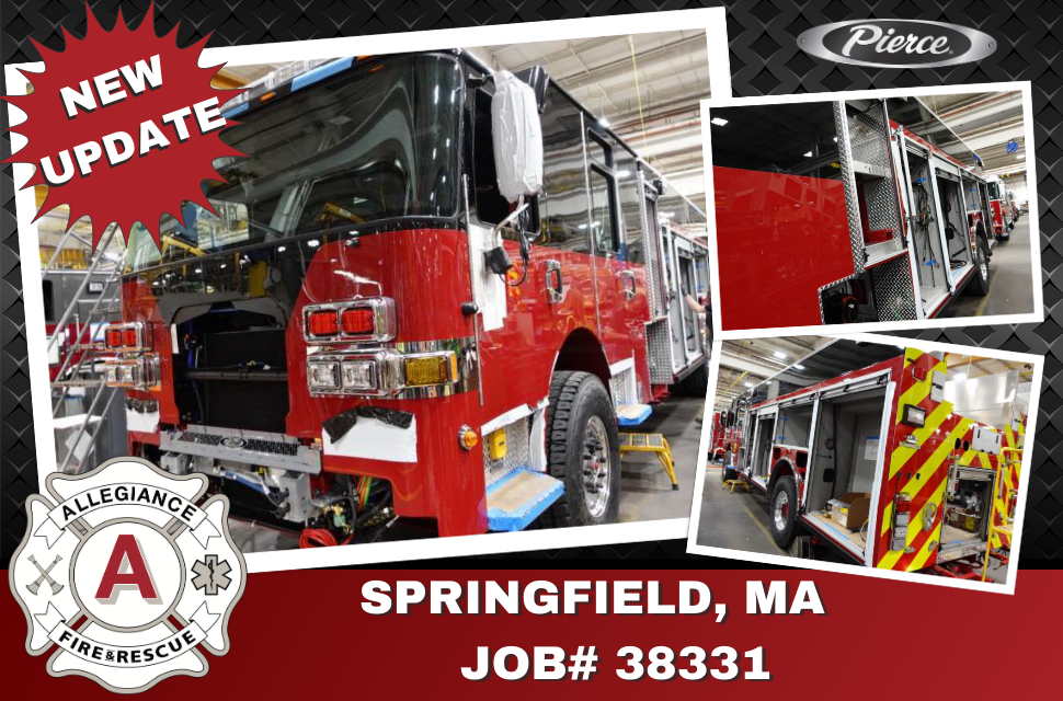 Springfield FD's Enforcer Pumper is almost ready for final assembly. This week saw the cab and body mounted to the frame.